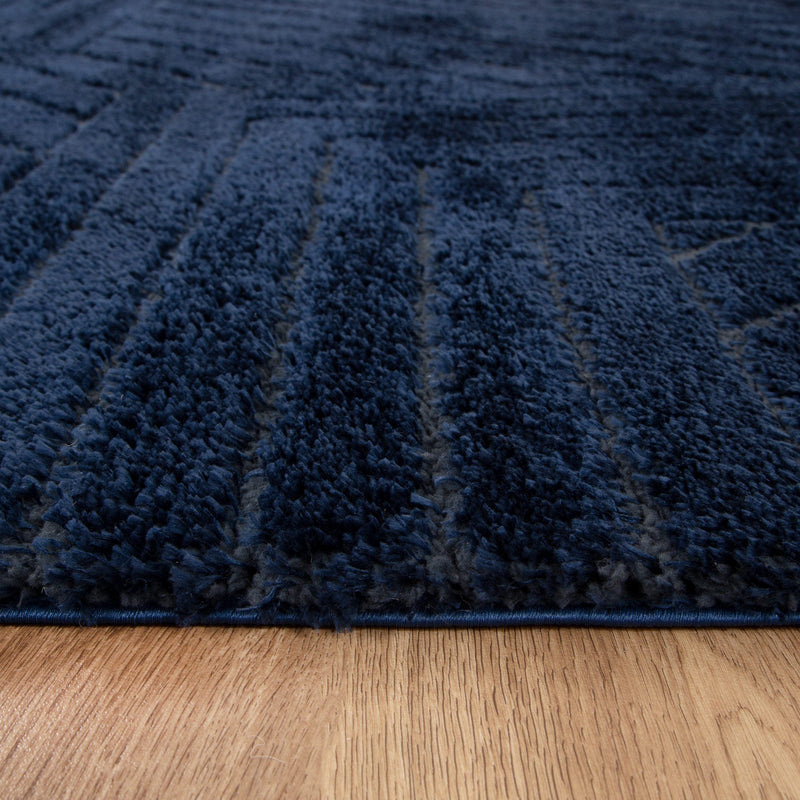 Touchy Modern Navy Shag Rug