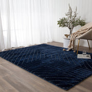 Touchy Modern Navy Shag Rug