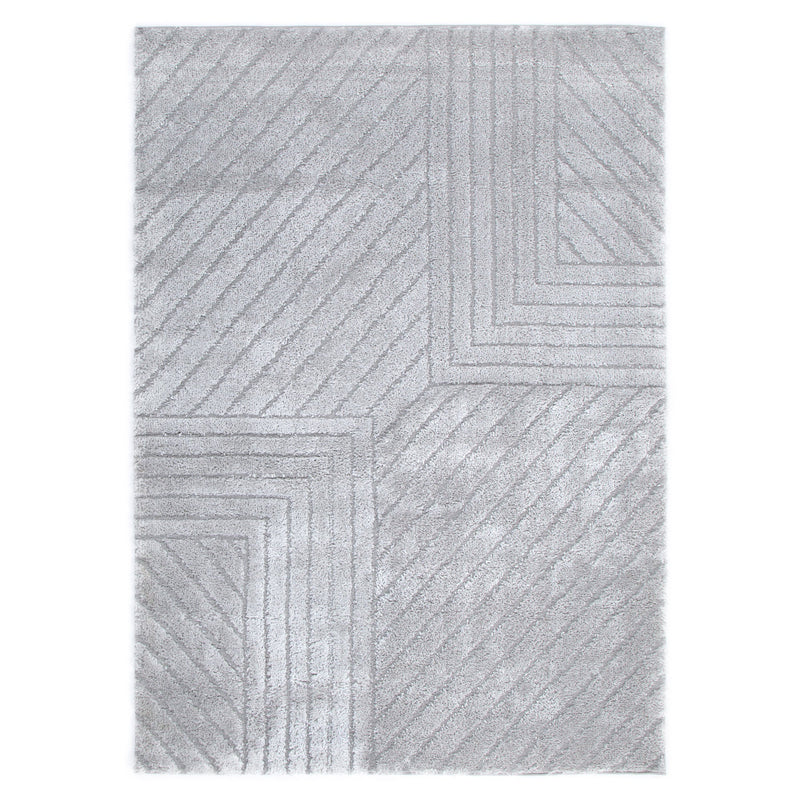 Touchy Modern Silver Shag Rug