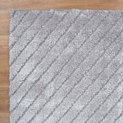 Touchy Modern Silver Shag Rug