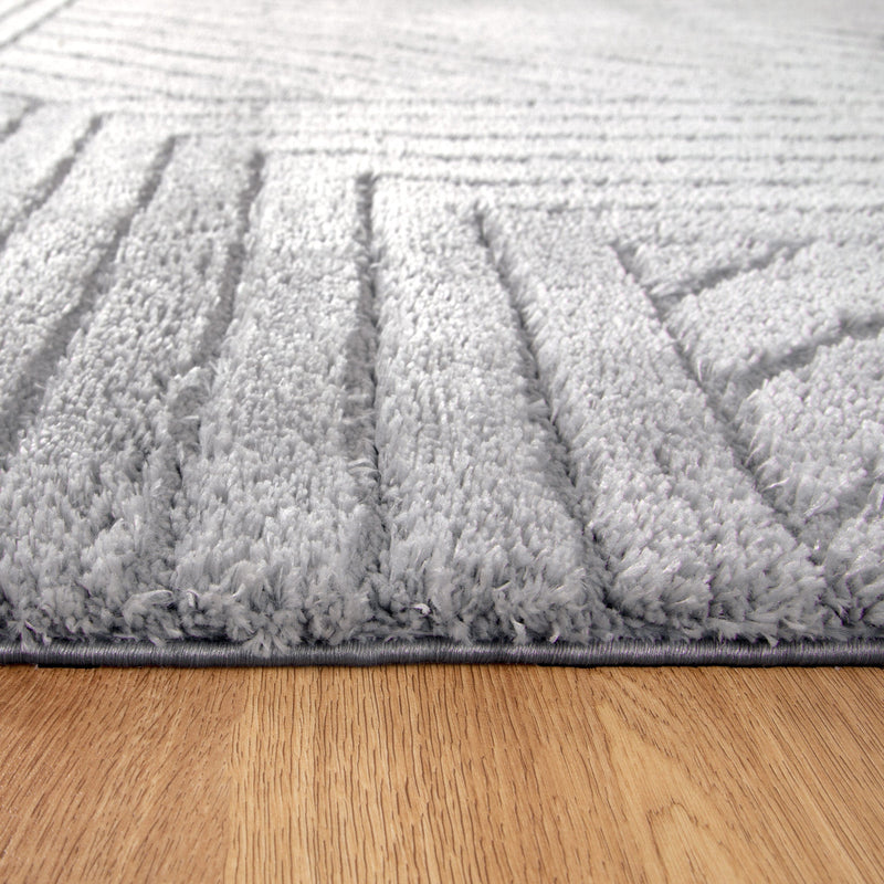 Touchy Modern Silver Shag Rug
