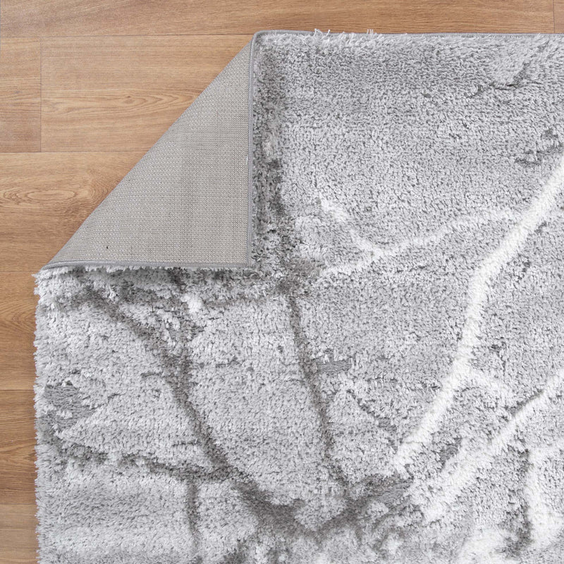Silverabstrackt Rug Touchy Abstract Silver Shag Rug — SydneyRugsOnline