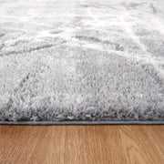 Touchy Abstract Silver Shag Rug