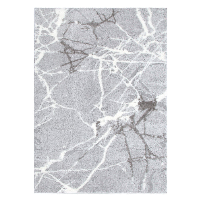 Touchy Abstract Silver Shag Rug