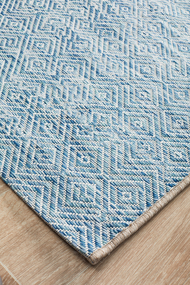 Courtyard Deck  blue Runner Rug