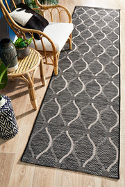 Courtyard Portico Black Runner Rug
