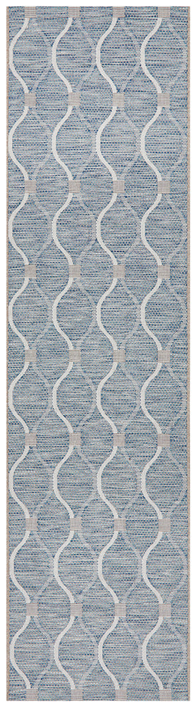 Courtyard Portico Blue Runner Rug