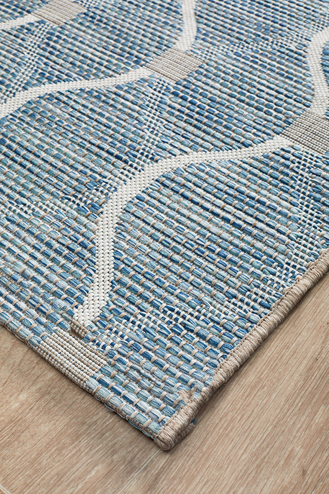 Courtyard Portico Blue Runner Rug