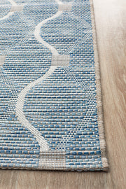 Courtyard Portico Blue Runner Rug