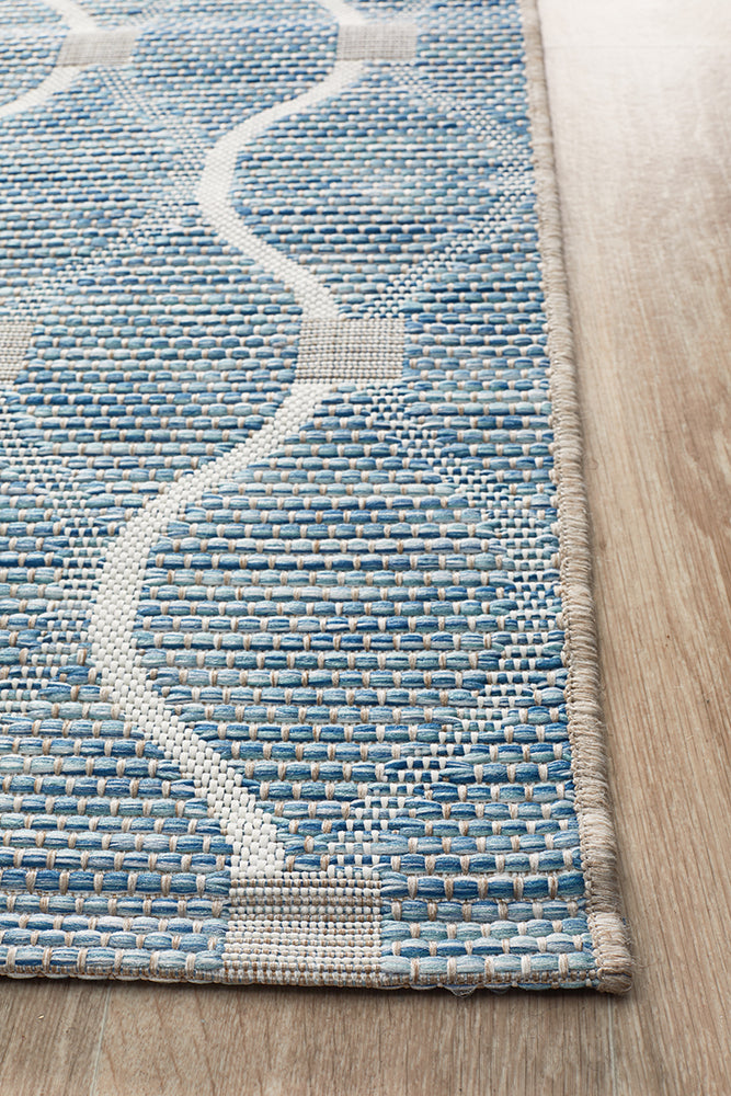 Courtyard Portico Blue Runner Rug