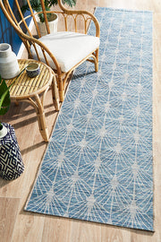 Courtyard Porch Llertis Blue Runner Rug