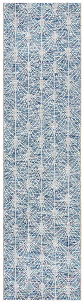 Courtyard Porch Llertis Blue Runner Rug