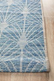 Courtyard Porch Llertis Blue Runner Rug