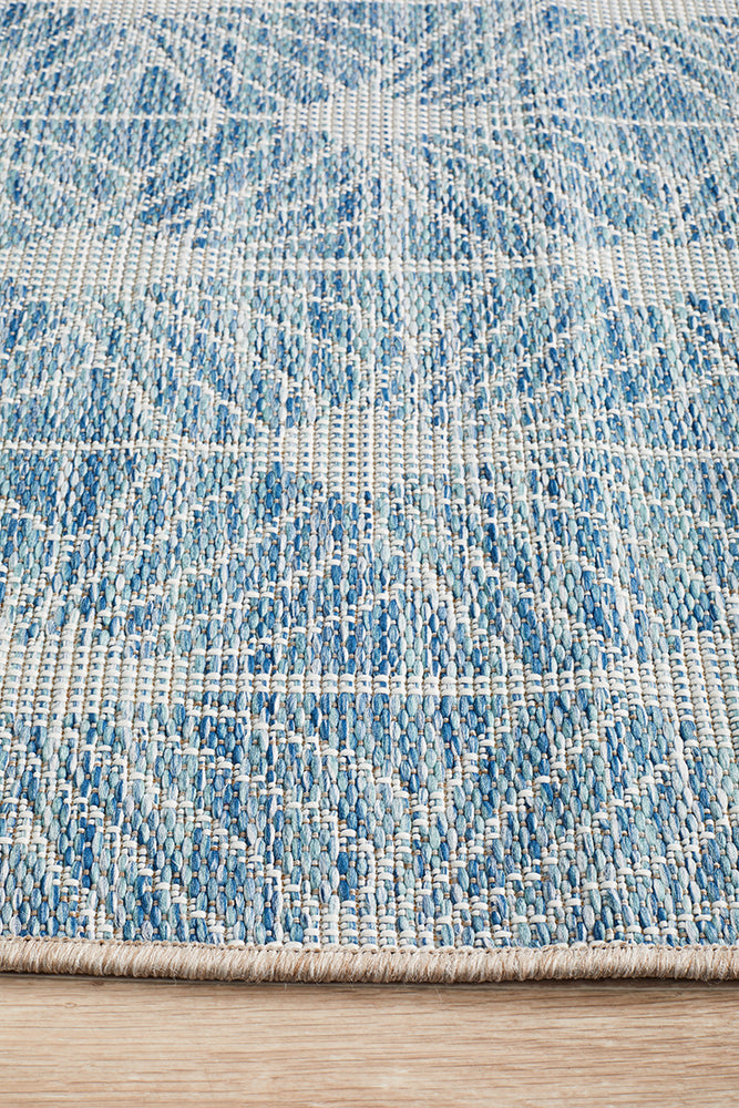 Courtyard Porch Llertis Blue Runner Rug