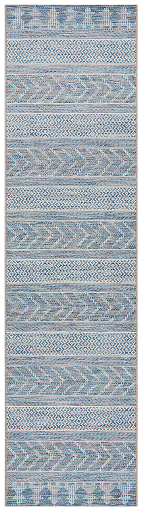 Courtyard Patio Blue Runner Rug
