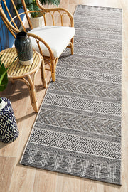 Courtyard Patio Grey Runner Rug