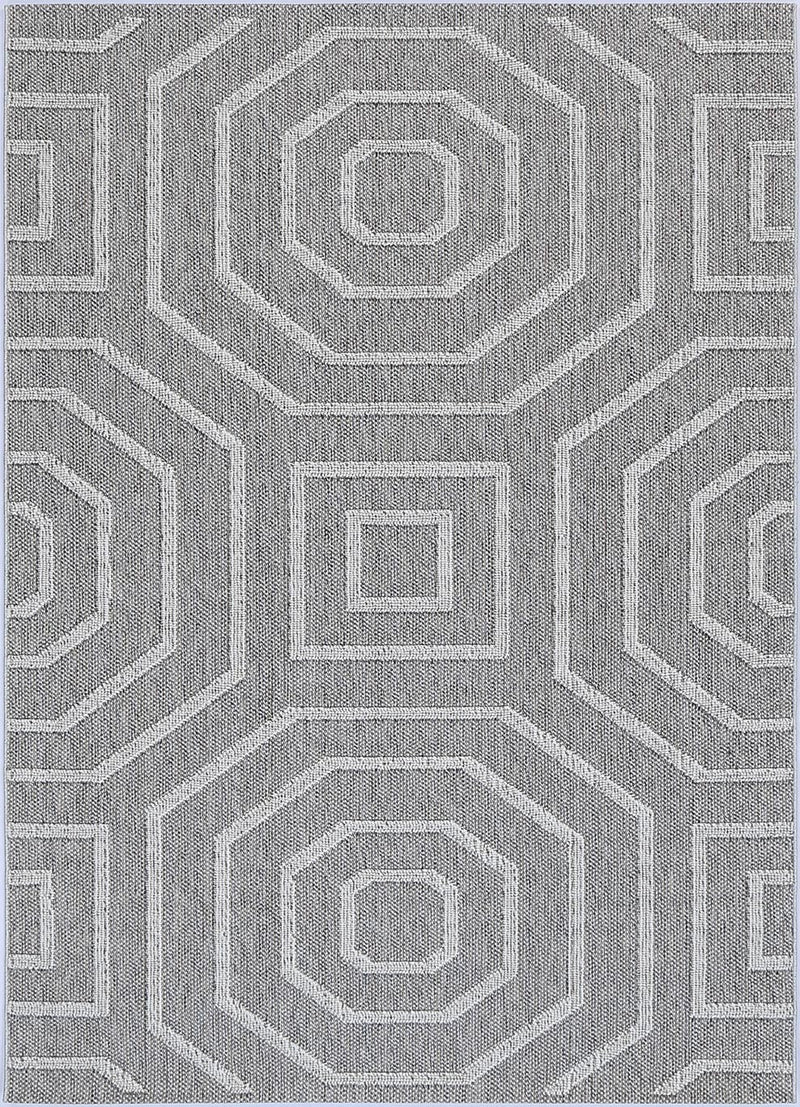 Lacuna Dove Geometric Grey Rug