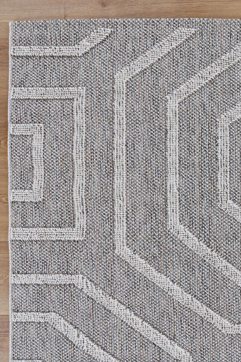 Lacuna Dove Geometric Grey Rug