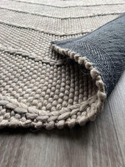 Zig Zag Beige Round Rug