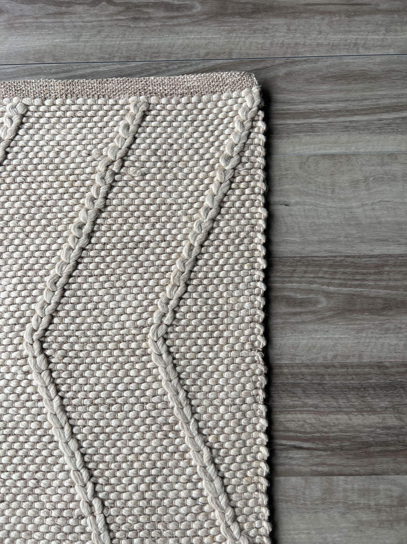 Zig Zag Cream Round Rug