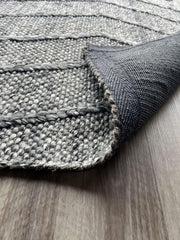 Zig Zag Dark Grey Round Rug