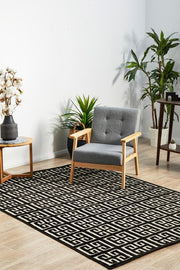 Edfu Maze Black & Gold Rug