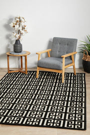 Edfu Maze Black & Gold Rug