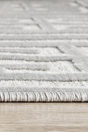 Edfu Maze Silver Runner Rug