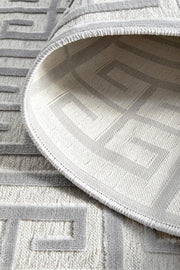 Edfu Maze Silver Runner Rug