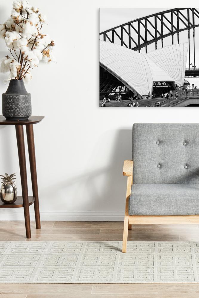 Edfu Maze Natural White Runner Rug