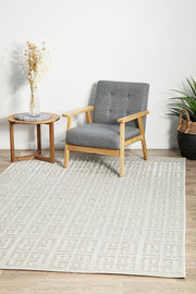 Edfu Maze Natural White Rug