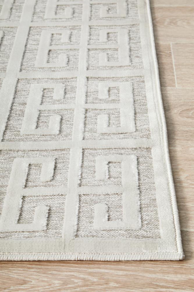 Edfu Maze Natural White Rug