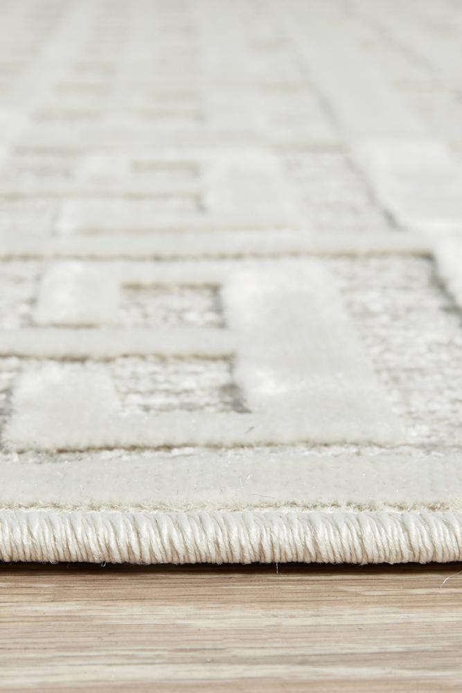 Edfu Maze Natural White Rug