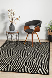 Edfu Theme Black & Gold Rug