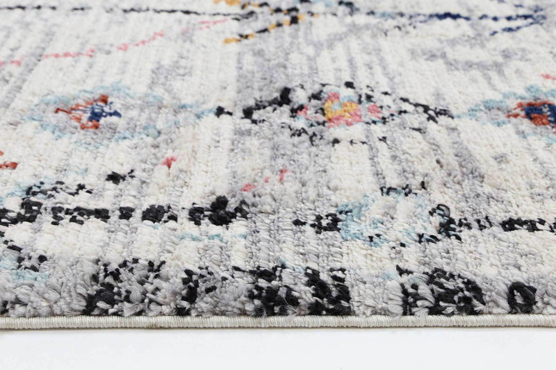 Boho Moroccan Taza White Rug