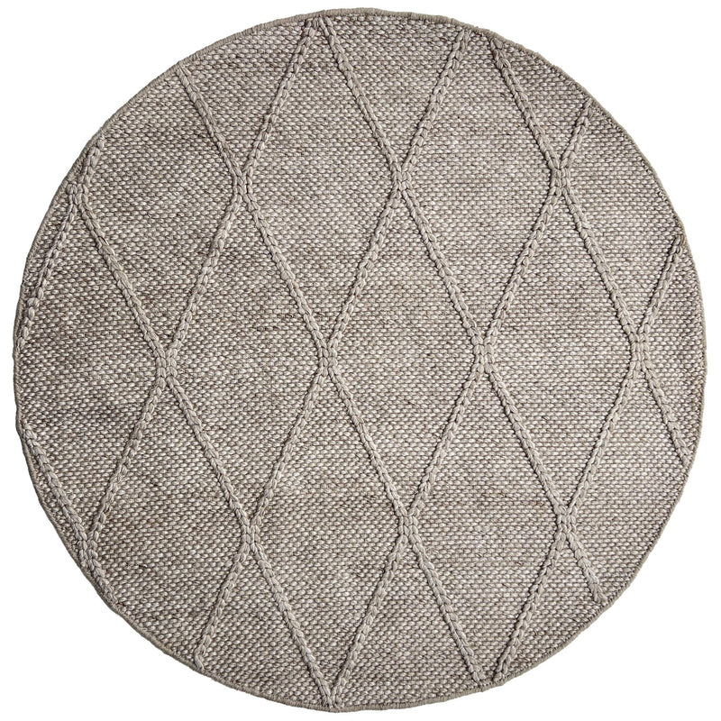 OmbreWool Coast Diamond Beige Round Rug