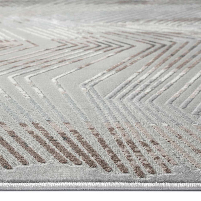 Passion Deliberate Beige Grey Runner Rug