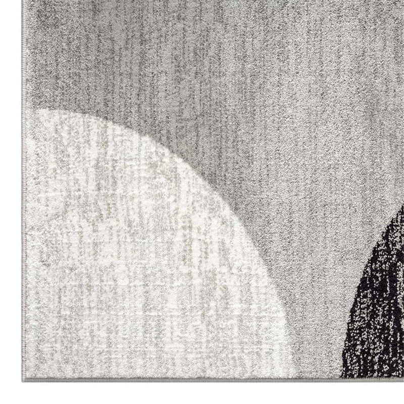 Beantown Bubble Black cream Runner Rug