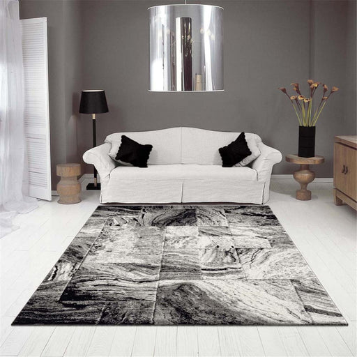 Phantasy Mirage Grey Black Rug