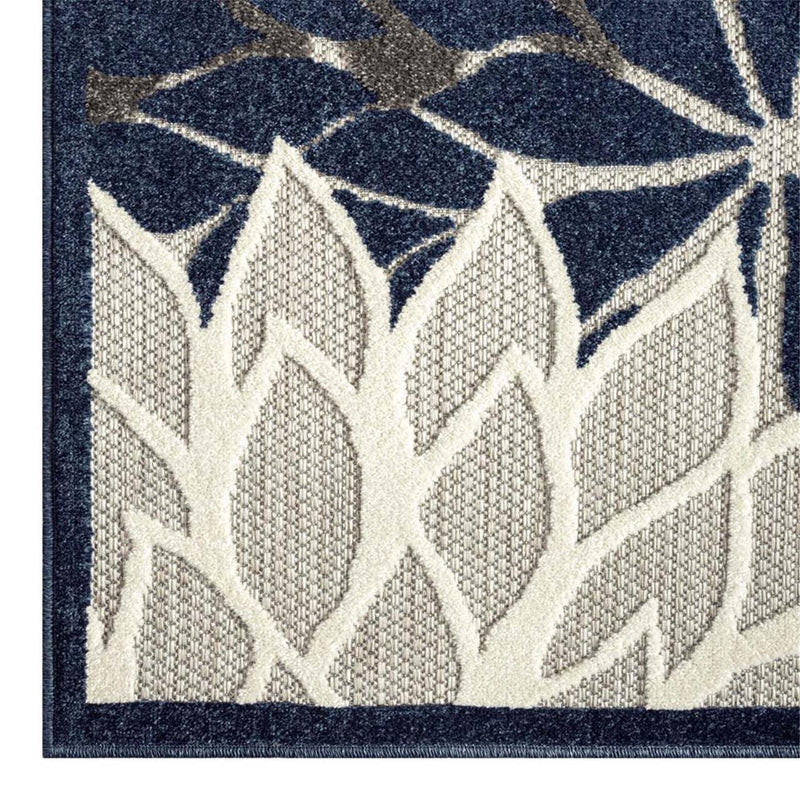 Monaco Forest Grey Blue Runner Rug