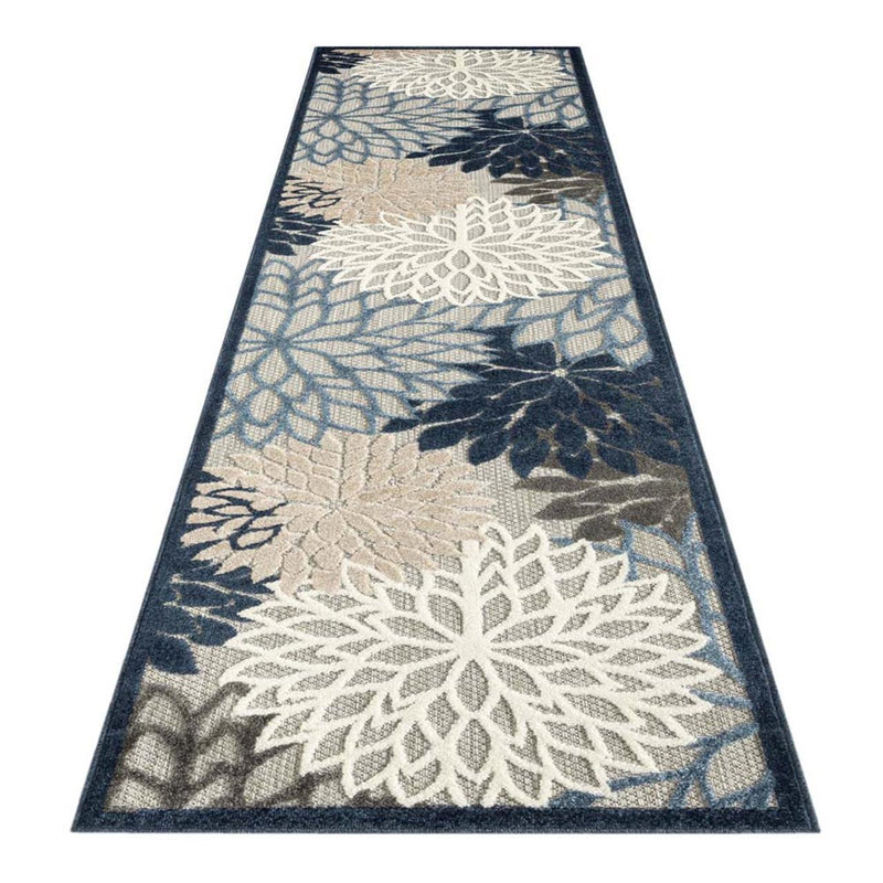 Monaco Forest Grey Blue Runner Rug