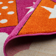 KidsVillage Moon Pink Orange Round Rug