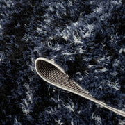 Deluxe Lavage Blue Shaggy Runner Rug