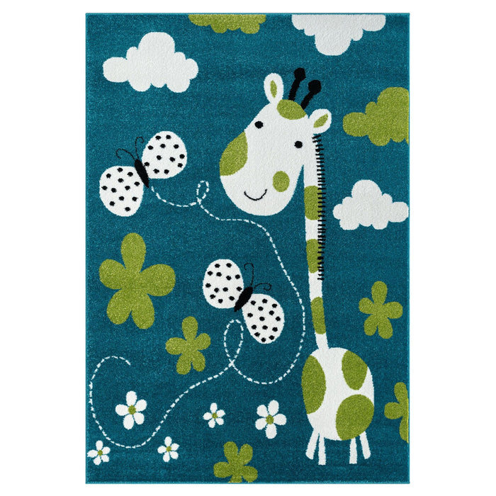 KidsVillage Giraffe Blue Rug