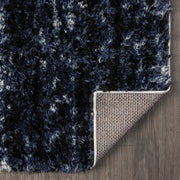 Deluxe Lavage Blue Shaggy Runner Rug