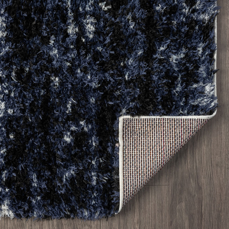 Deluxe Lavage Blue Shaggy Runner Rug