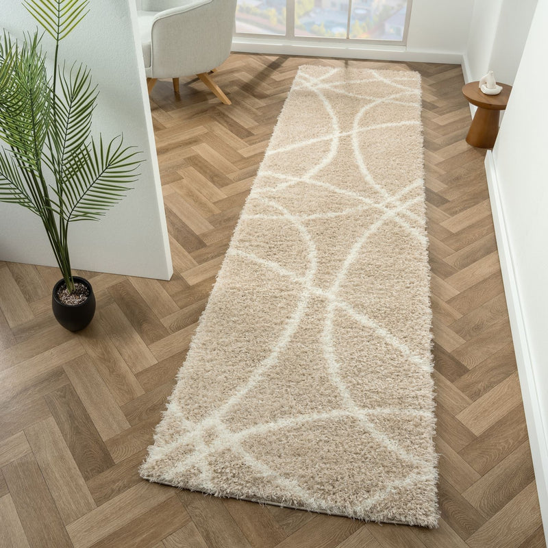 Deluxe Fawn Shaggy Runner Rug