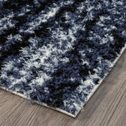Deluxe Lavage Blue Shaggy Runner Rug
