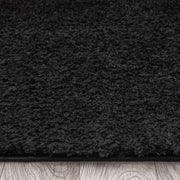 Pilose Black Rug Runner Rug