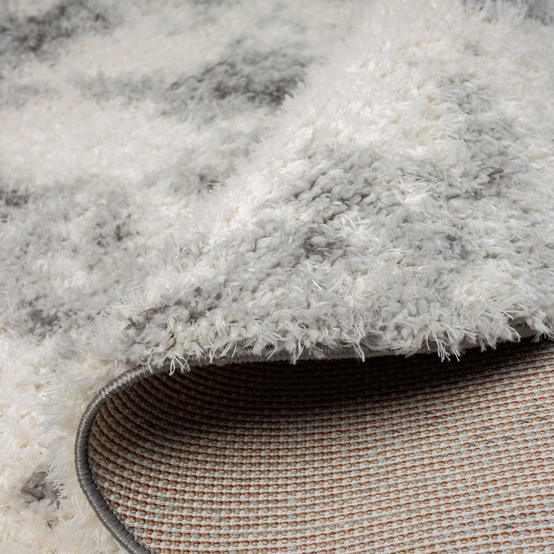 Deluxe Ash Shaggy Round Rug